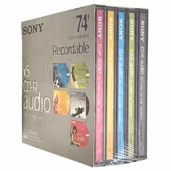 Sony CDR Audio - 74 CRX - Muziekgebruik, (5-disc) verpakt
