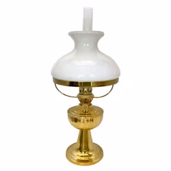 LÁMPARA DE MESA CON FOTOS, Latón y vidrio, Alemania, Sin usar