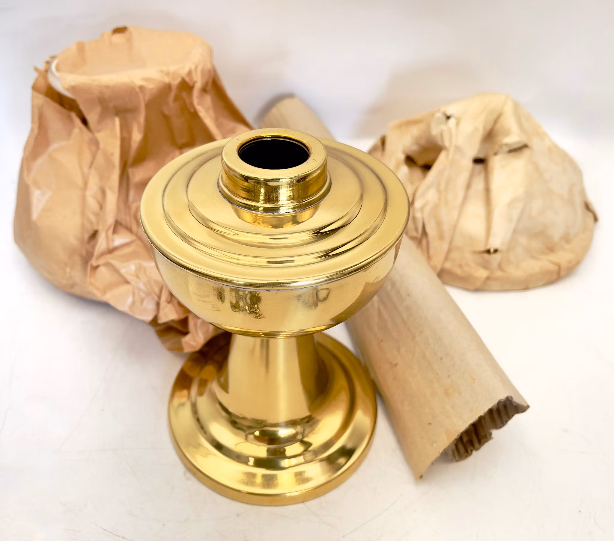 Lampe de table photo, laiton et verre, Allemagne, jamais utilisée