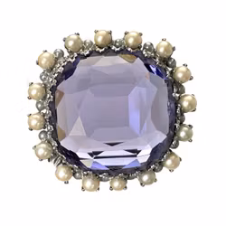 Broszka vintage - syntetyczny ametyst