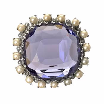 Vintage BROSCH - Syntetisk Ametist