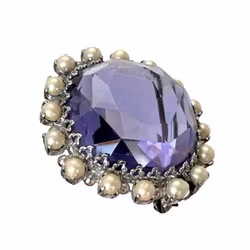 Broszka vintage - syntetyczny ametyst