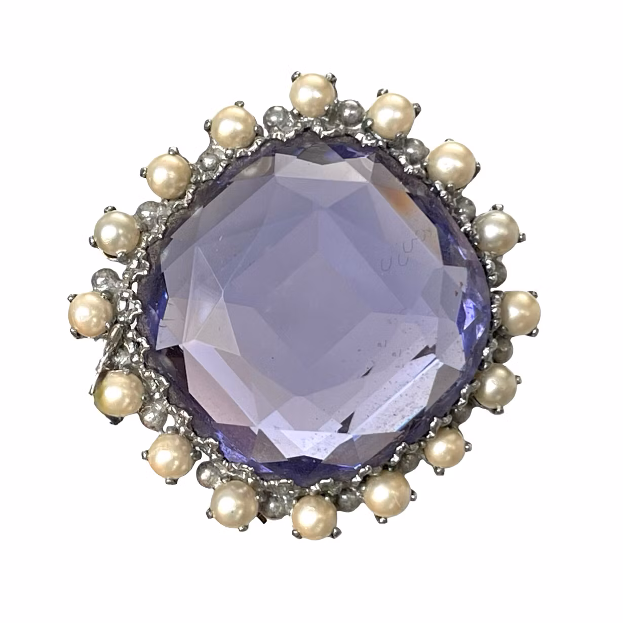 Vintage BROSCH - Syntetisk Ametist