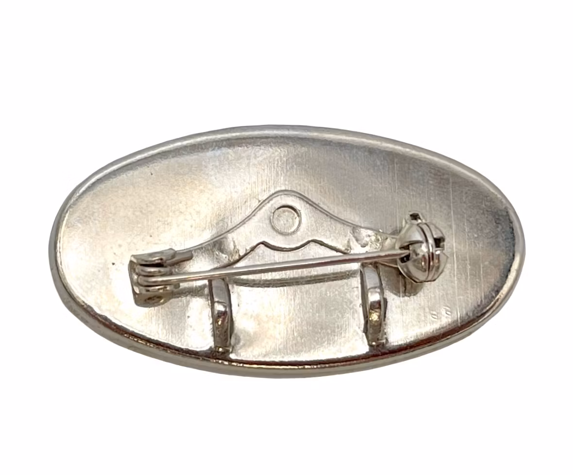 Broszka vintage - biały metal