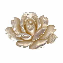 Vintage brosje formet som en blomst, naturlig perle med perlemor