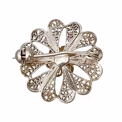 Vintage BROCHE, Blomst, 925 sterlingsølv med filigranarbejde