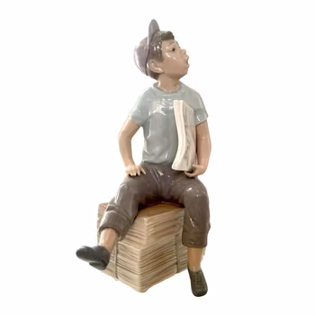 FIGURIN, Porslin, Nao, Lladro, Föreställande tidningspojke, Spanien