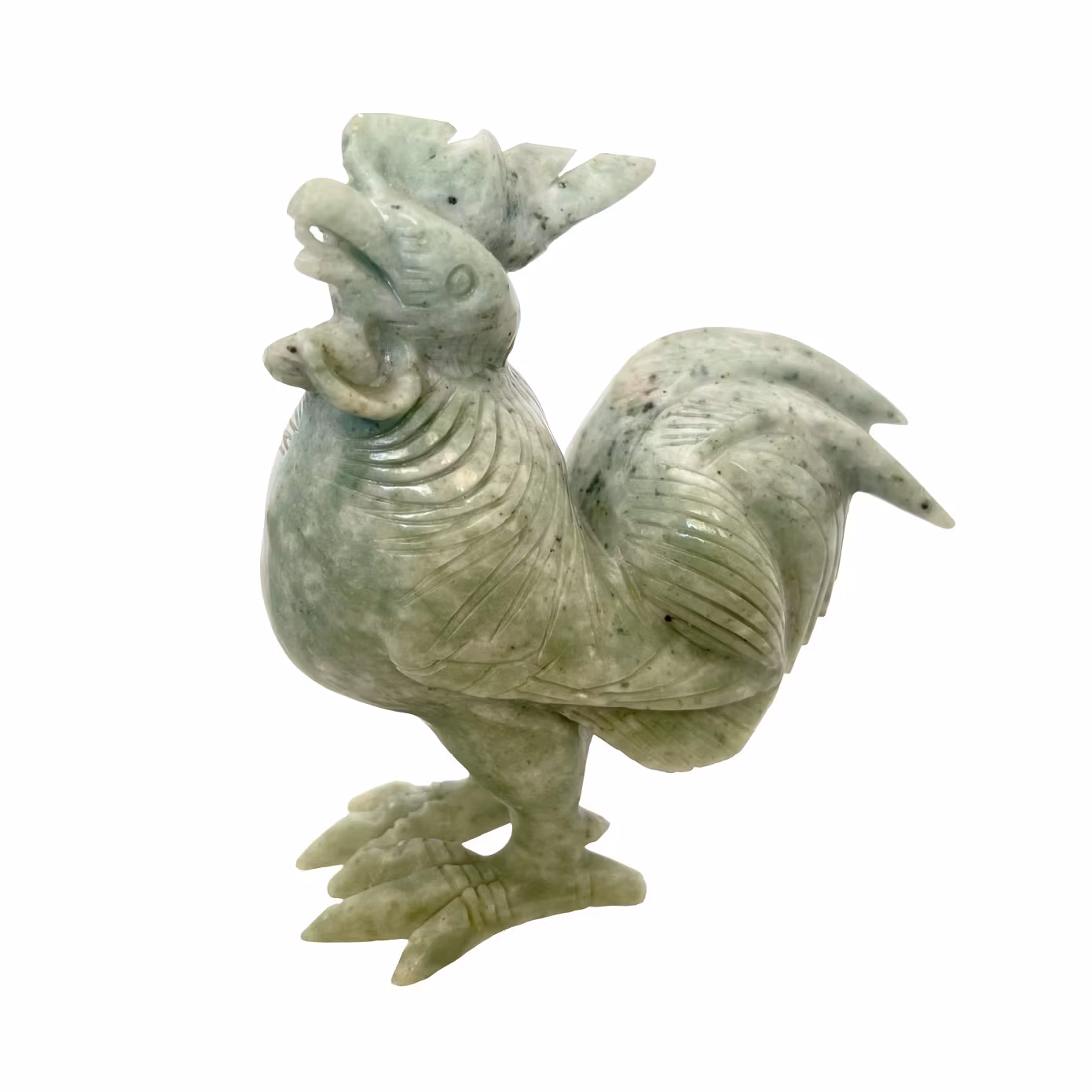 RZEŹBA, Kogut, Nefryt, Chiny, lata 1900.