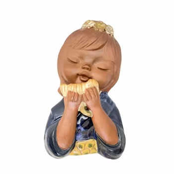 Vintage Japansk Blomsterflicka i lergods