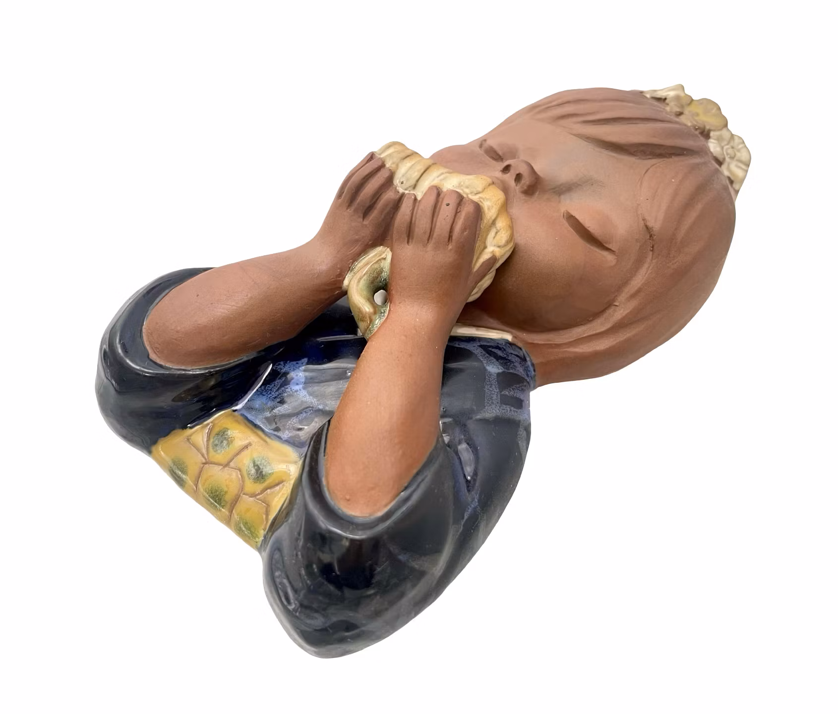 Vintage Japansk Blomsterflicka i lergods