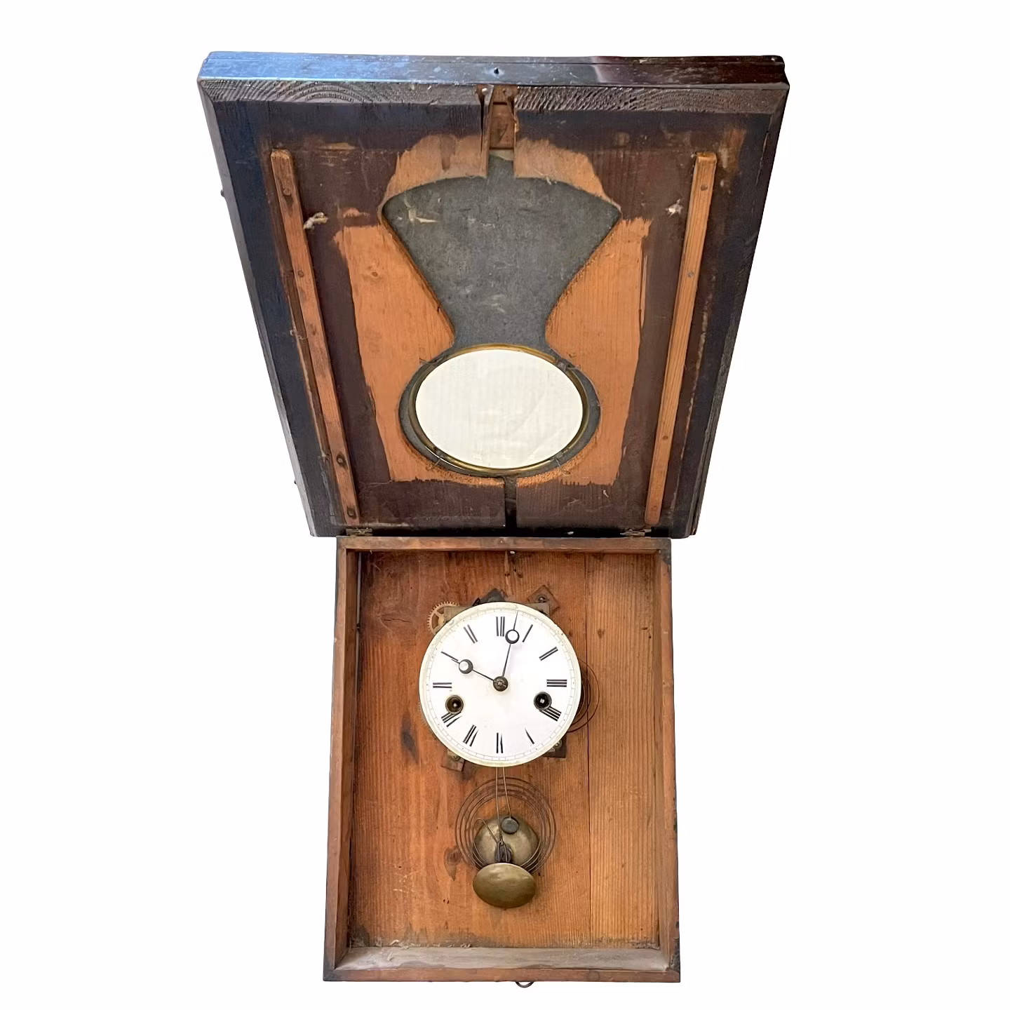 SCHWARZWALDUR, Väggur, Oljemålning med landskapsmotiv, Tyskland 1800-talet