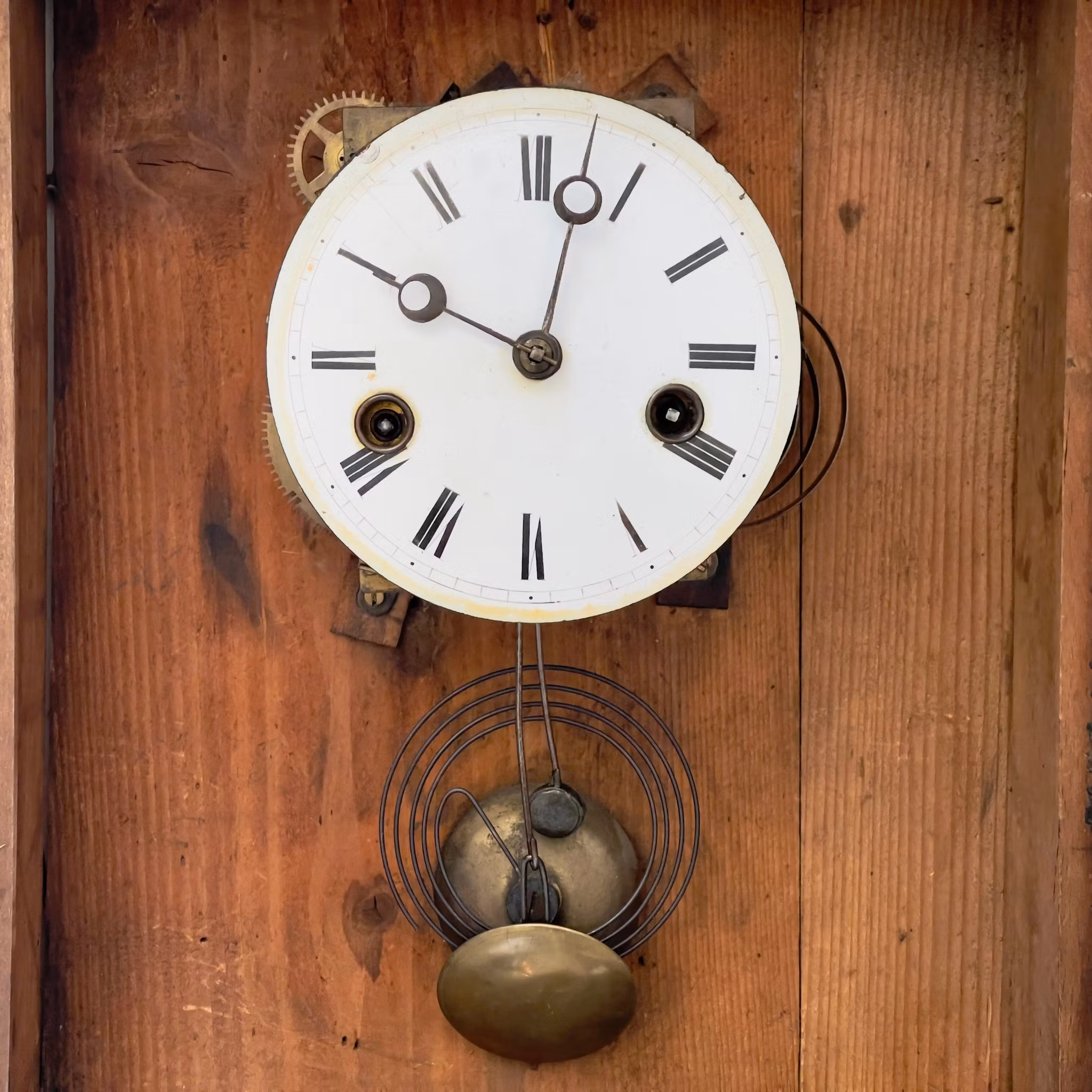 SCHWARZWALDUR, Väggur, Oljemålning med landskapsmotiv, Tyskland 1800-talet