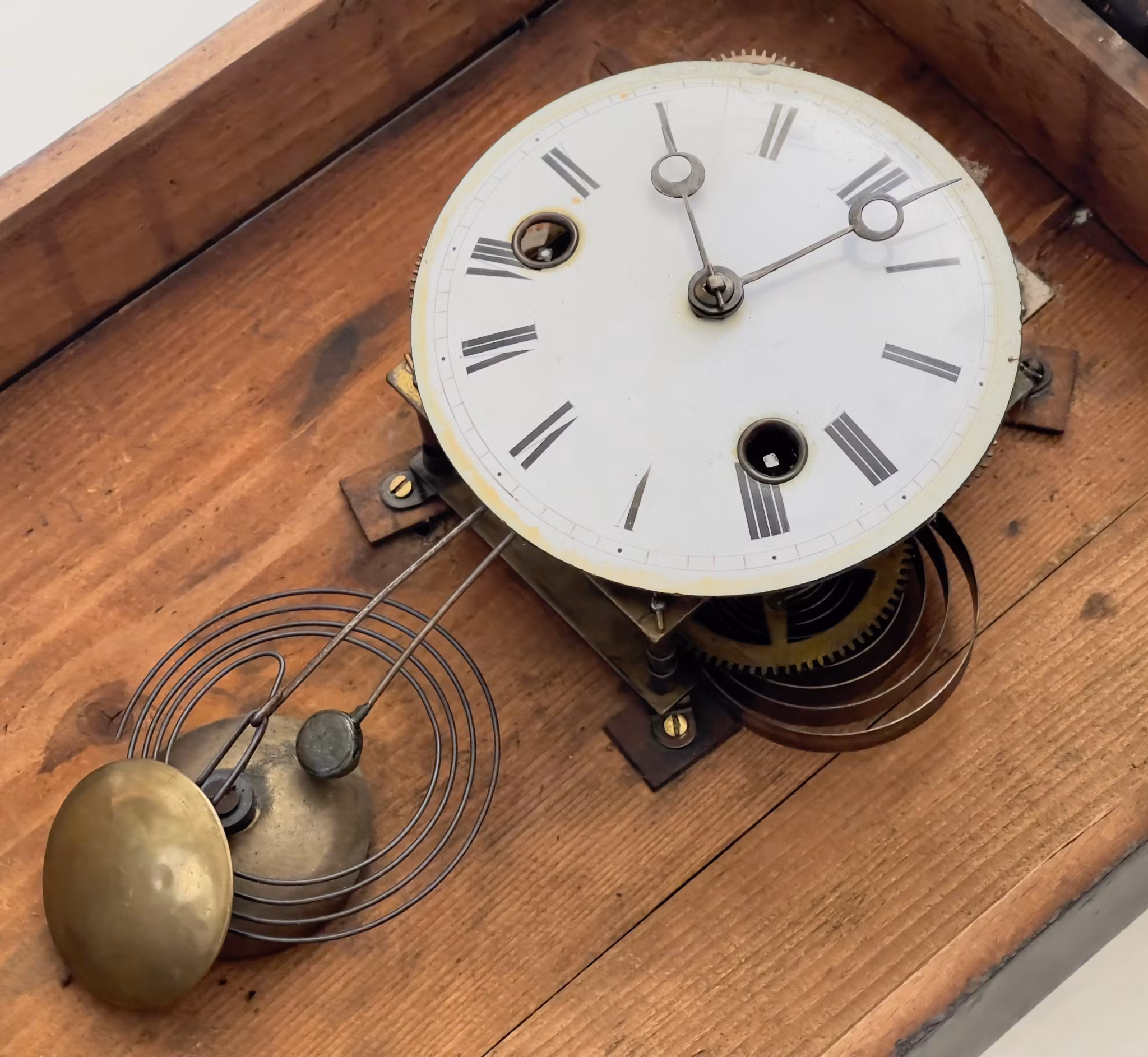 SCHWARZWALDUR, Väggur, Oljemålning med landskapsmotiv, Tyskland 1800-talet