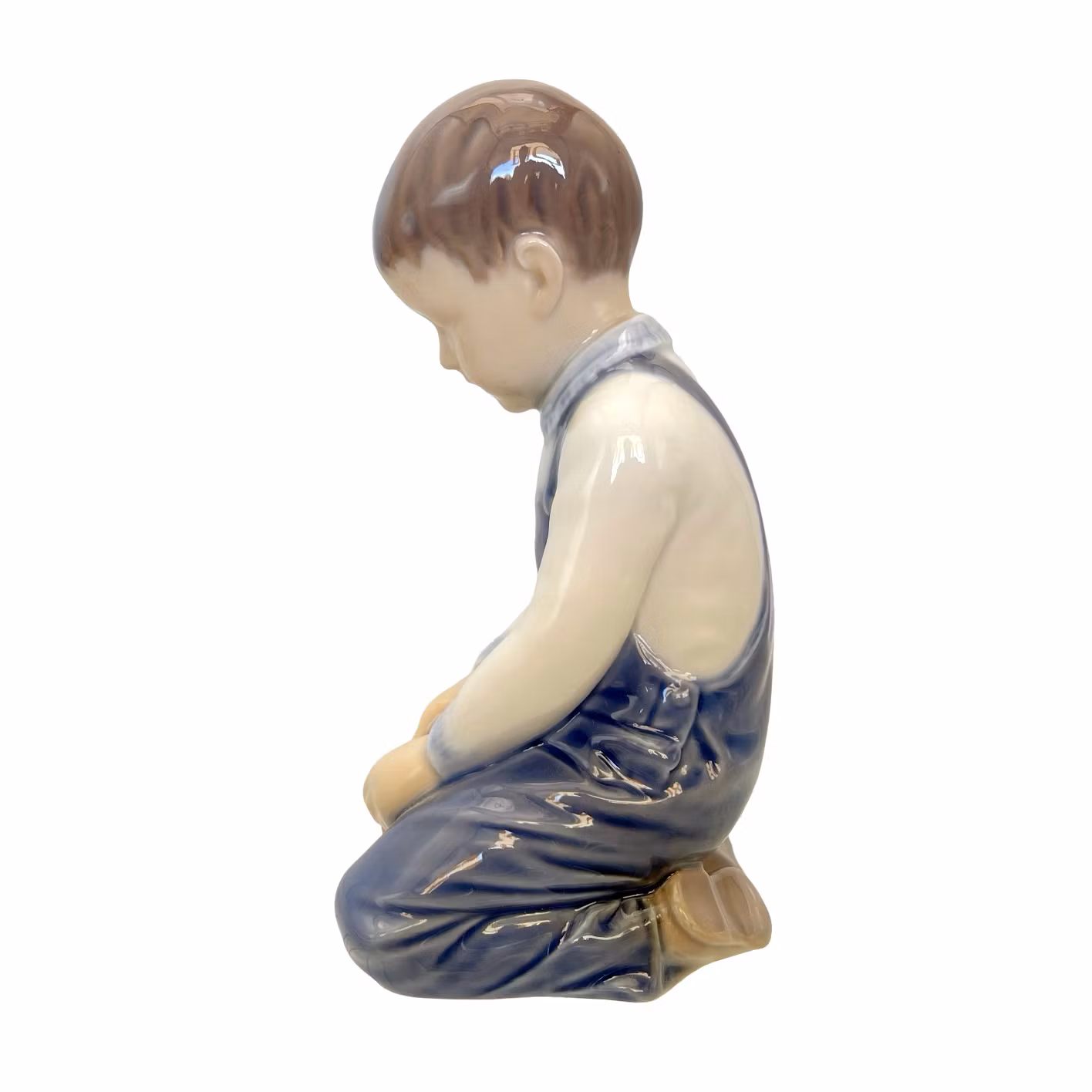 FIGURIN, porslin, pojke med spann och spade, Bing & Gröndahl, Danmark