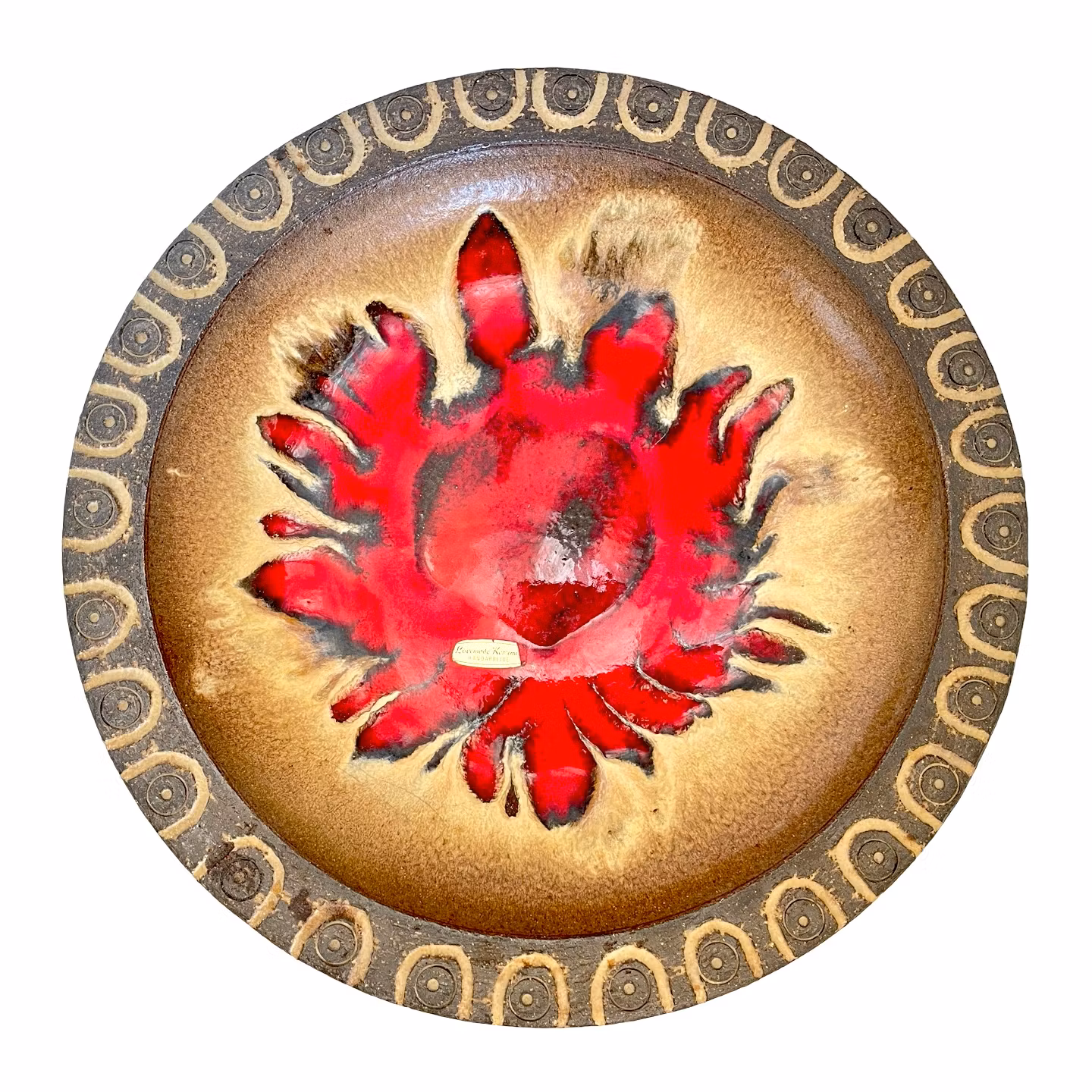 VÄGGFAT - Lövemose Keramik, Dia 35 cm, Danmark