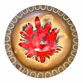 VÄGGFAT - Lövemose Keramik, Dia 35 cm, Danmark