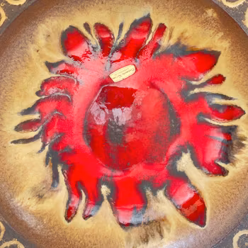 VÄGGFAT - Lövemose Keramik, Dia 35 cm, Danmark