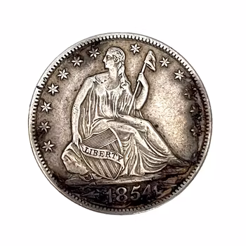 USA 1854 O Silver Mynt, Halv dollar - New Orleans
