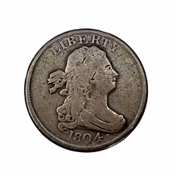 USA 1804 Liberty Draped Bust, Halv cent 1/200, Koppar Mynt