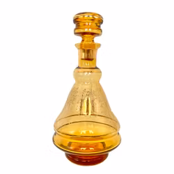 Retro Amber färgad glaskaraff med guldfärgad toning dekor
