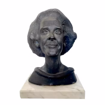 Jean-Marie Broda – Margaret Thatcher – porträttbyst i keramik, signerad