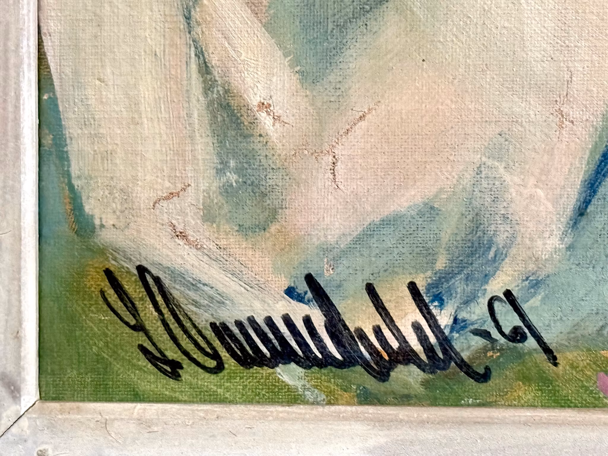 Jacques Démoulin (1905–1991), öljymaalaus ”Klovni/Harlekiini”, signeerattu ja päivätty 1961