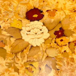 Italiensk Sorrento bricka med intarsia och mässingskant