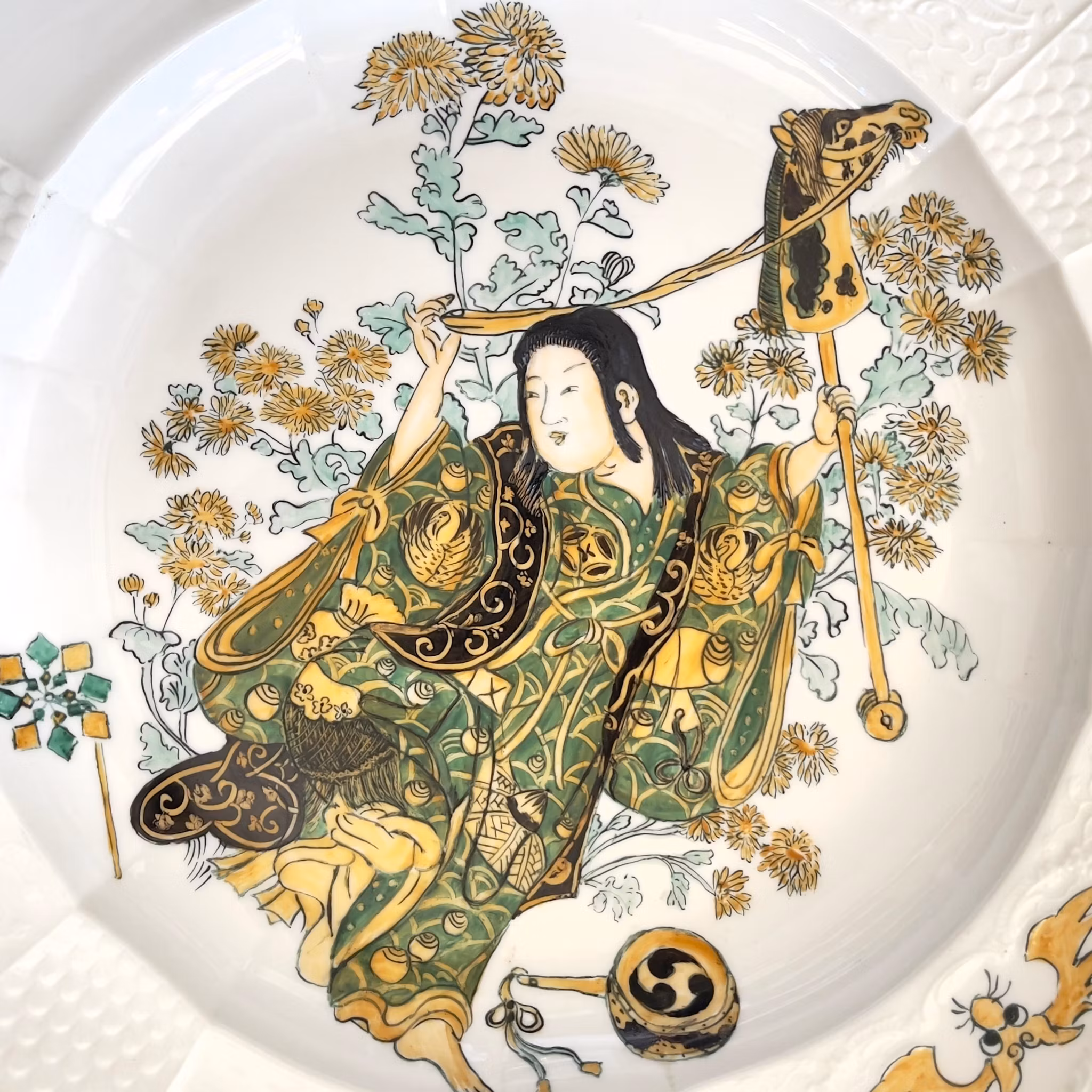 Fürstenberg porslinstallrik, Handmålad japanskt motiv, 1900-tal