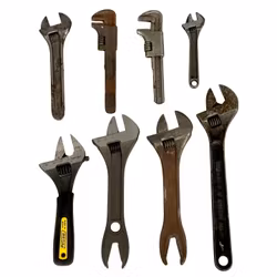 8 wrenches & pipe wrenches – Bahco etc. – mixed condition, some unused