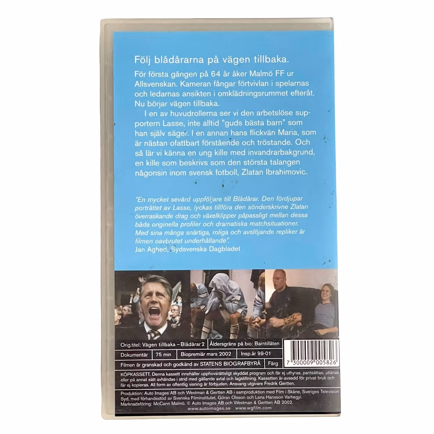 Blådårar 2 – Vägen tillbaka (VHS, 2002  Inplastad - Oanvänd) – Malmö FF, Zlatan Ibrahimović