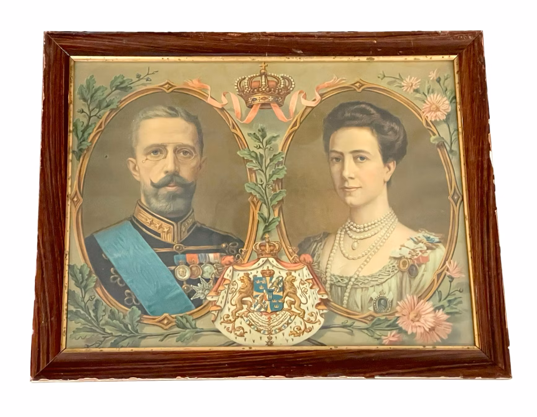 Kungligt porträtt – Gustaf V & Drottning Victoria, tidigt 1900-tal