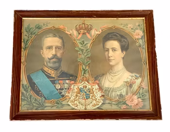 Kungligt porträtt – Gustaf V & Drottning Victoria, tidigt 1900-tal