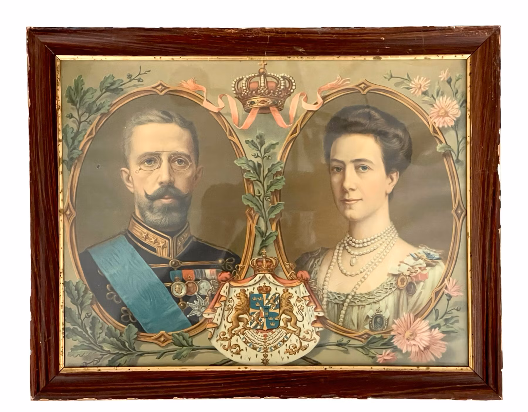 Kungligt porträtt – Gustaf V & Drottning Victoria, tidigt 1900-tal