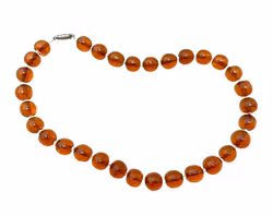 Piękny i elegancki naszyjnik vintage ze szkła bursztynowego