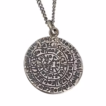 Halsband i silver 835 med Phaistosdisk hänge