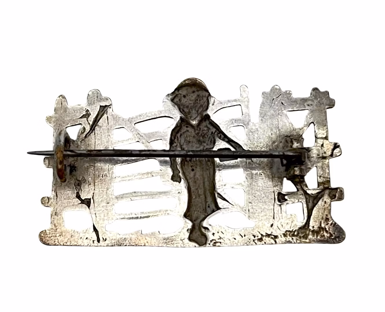 Broszka vintage – wzór rustykalny (ręcznie robiona)