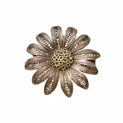 BROCHE de filigrana de plata – flor (margarita)