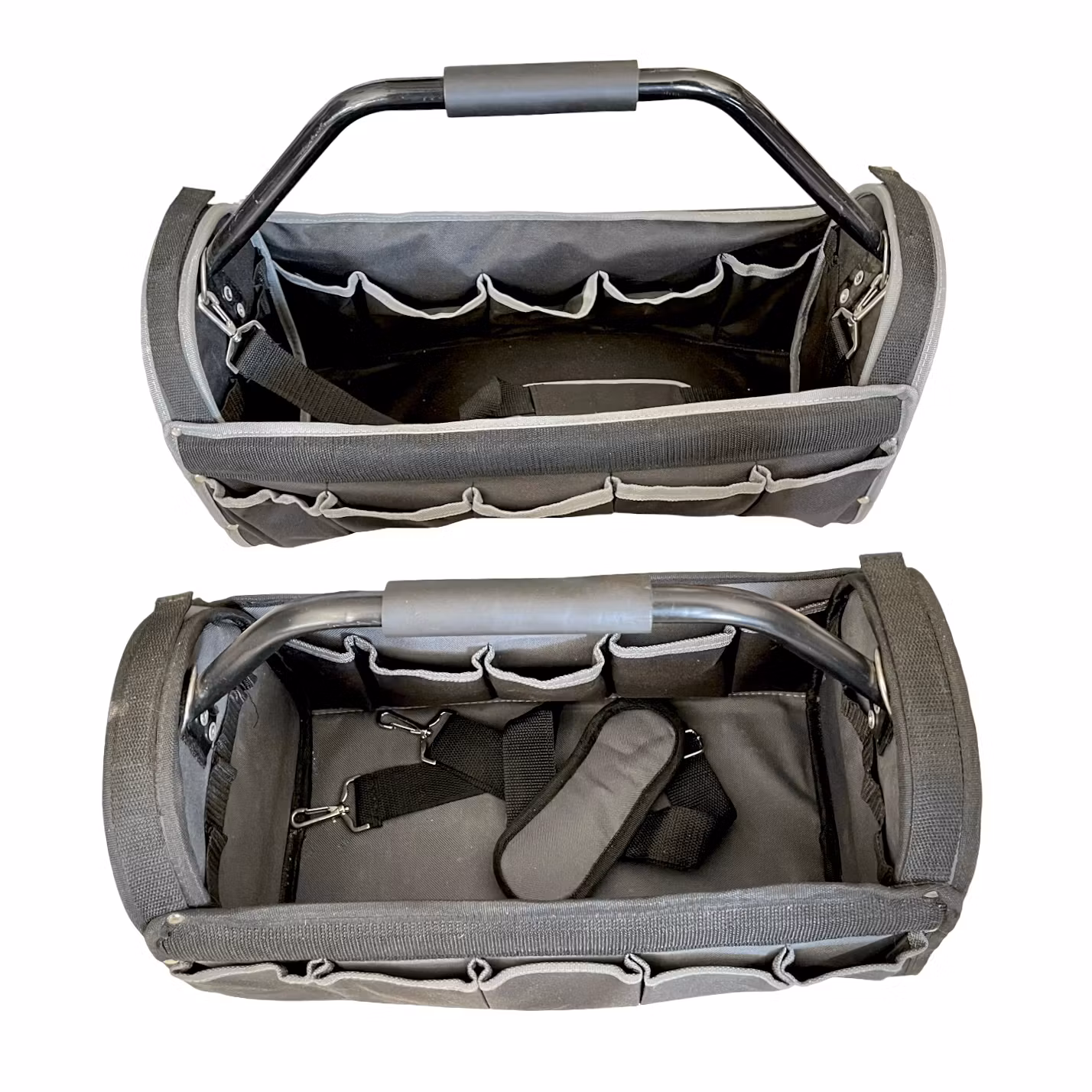 2 st verktygsväskor, Praktisk och slitstark med bärhandtag i metall och avtagbar axelrem