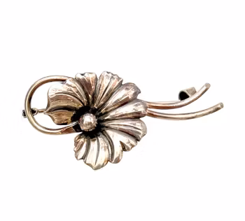 Elegant vintage silverbrosch, Asa-Silver Tage Linde, Falkenberg 1953