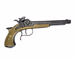 Dobbeltløpet piratpistol i metall - dekorativt antikt leketøy