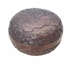 China, Qianlong (1735-1796) Marke und Periode, Lackdose mit Deckel