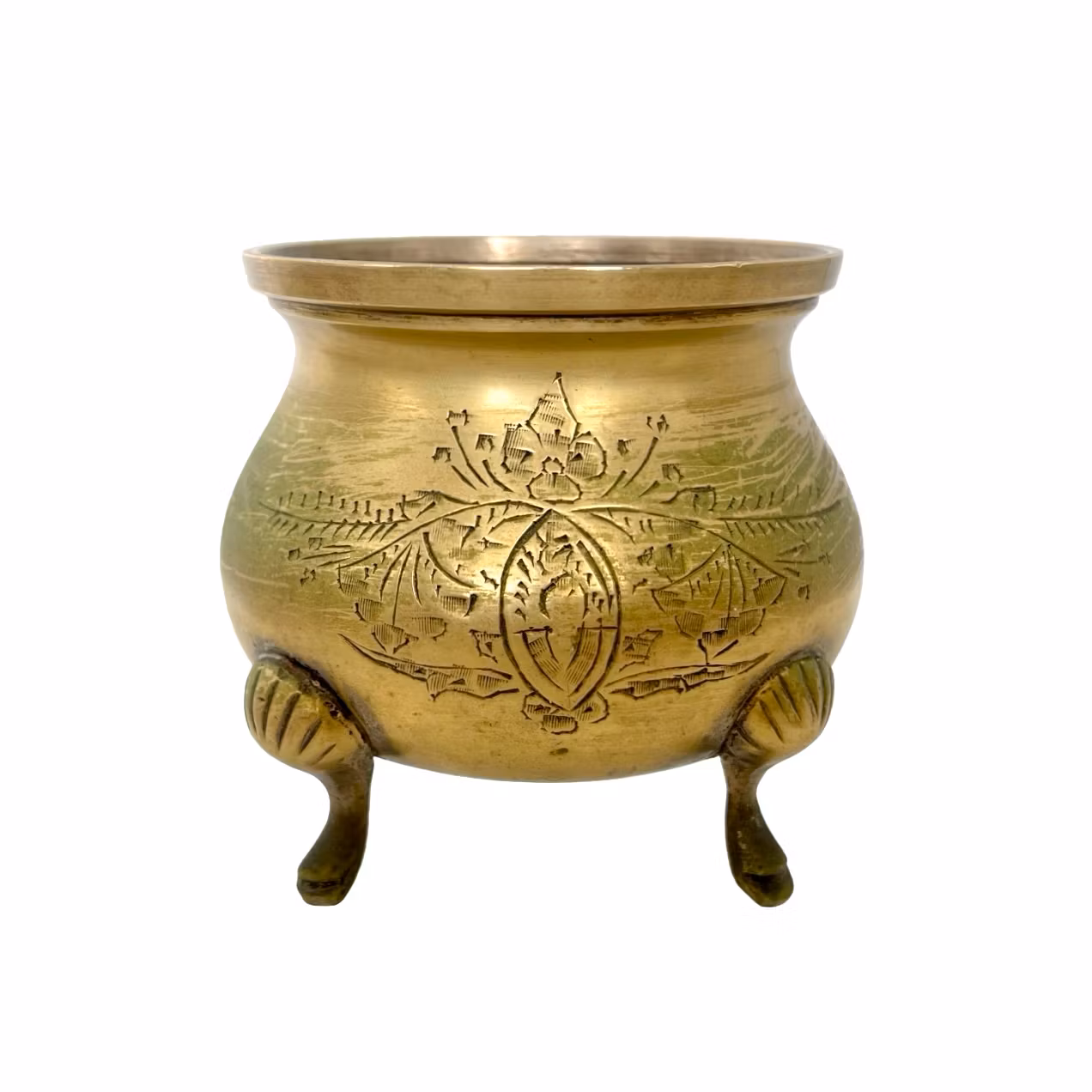 Kaffeservis i silverpläterad mässing, 3 delar – handgraverad dekor