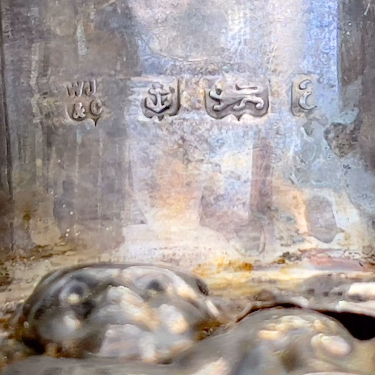 Antiikkinen hopeoitu lasipullo – William Johnson & Co, Birmingham noin vuodelta 1890