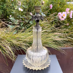 Osmansk Vattenpipa/Nargilé i Bohemiskt glas och silver pläterad mässing, ca 1890-talet