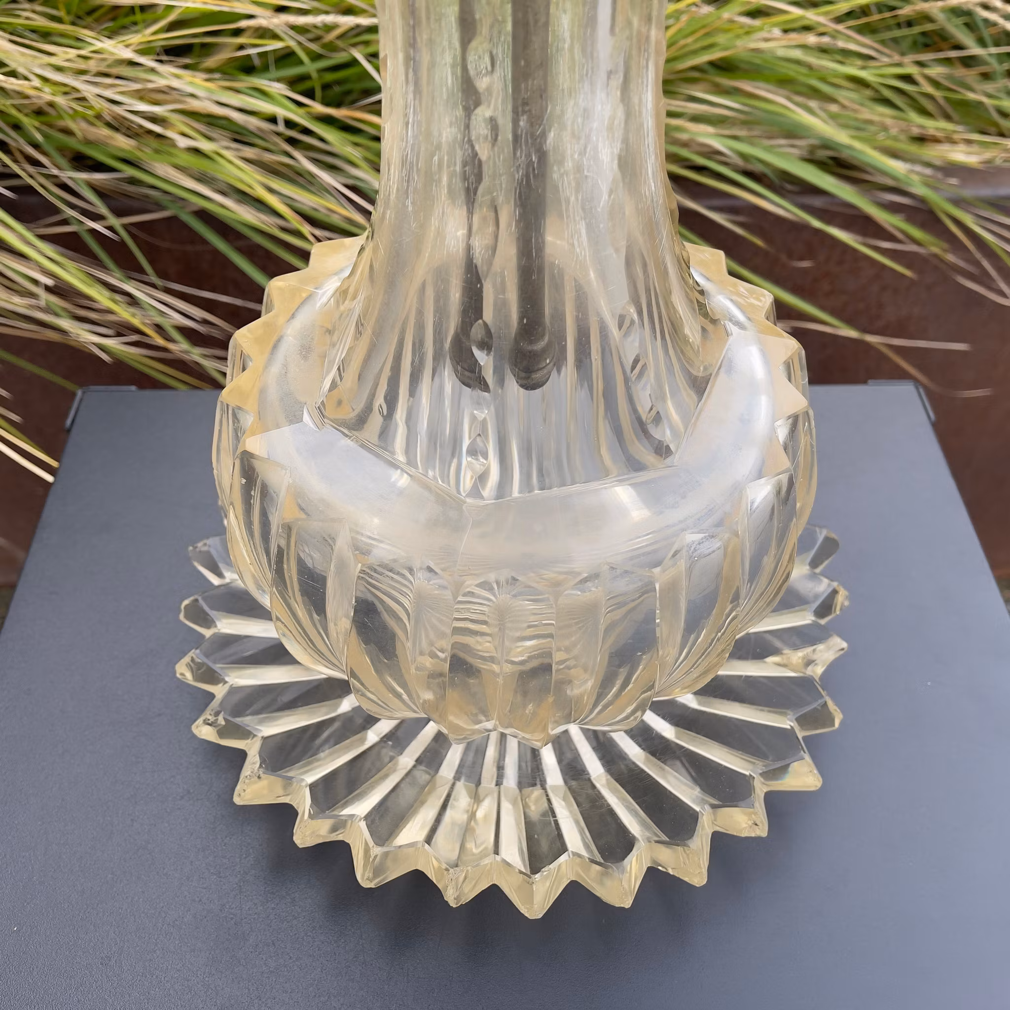 Osmansk Vattenpipa/Nargilé i Bohemiskt glas och silver pläterad mässing, ca 1890-talet