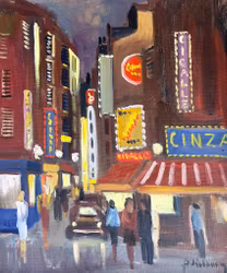 Jack Eichborn –”Paris by Night” / ”Nattliv i staden”– Oljemålning på duk