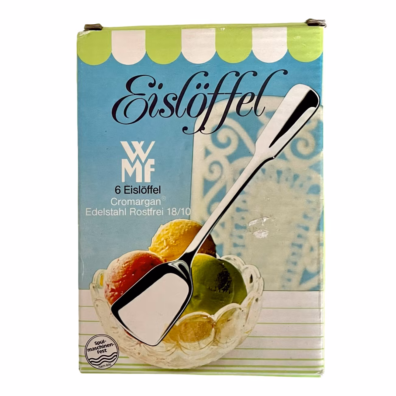 WMF Eislöffel – 6 glasskedar i rostfritt stål (Cromargan 18/10)