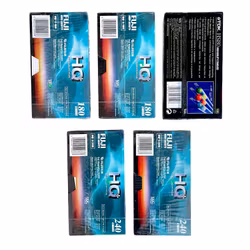 VHS-kassetter – Fuji HQ+ og TDK HS180 (5 stk., uåpnet)