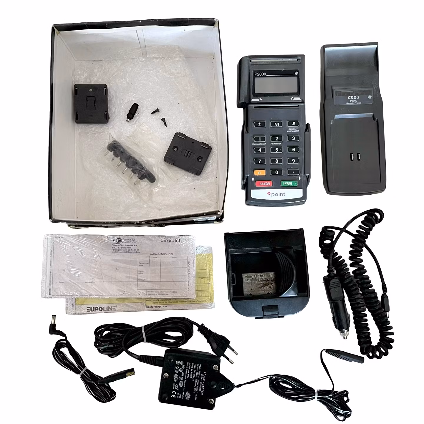 Point P2000 Kortterminal med basstation, laddare och tillbehör