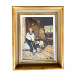 E. Johansson, Olieverfschilderij op paneel, Gesigneerd